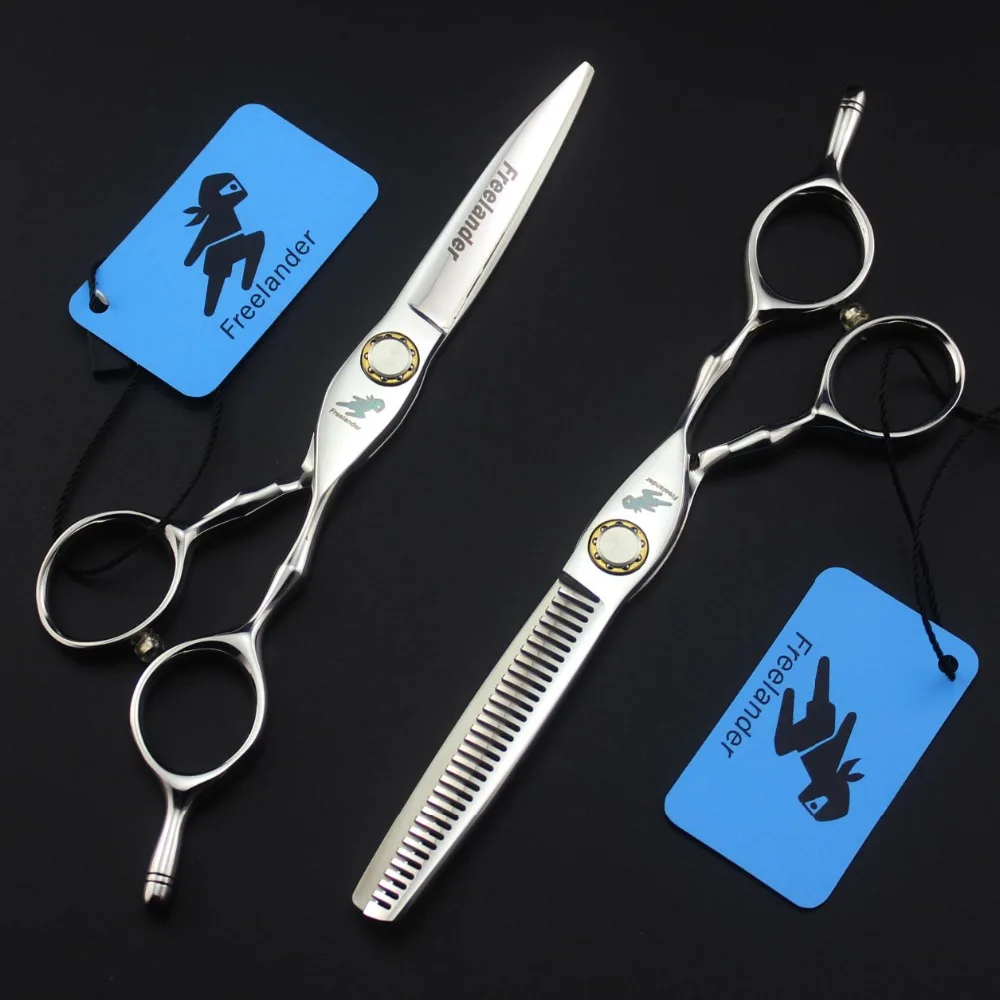 Sliver 6 inch hair salon haircut bearing screw hairdressing scissors barber Hair tools Household 440C hair trimming tools
