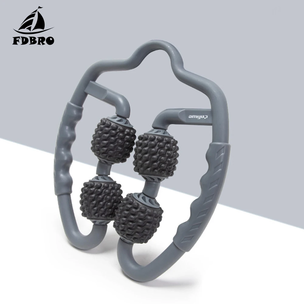 Gray FDBRO многофункциональный массажный инструмент для точечного давления, массаж рук и рук, новинка, массажер для ног с поролоновым валом, расслабляющий мышцы, распродажа - Color: Gray