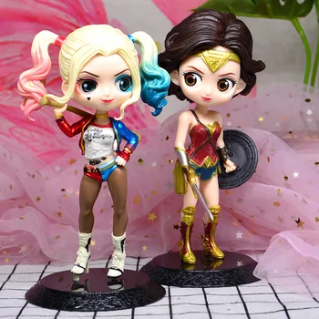 

Suicide Squad Joker Harley Quinn Wonder Woman PVC Action Figure Q Version Model Anime Figurine Collectible Dolls Kid Toy