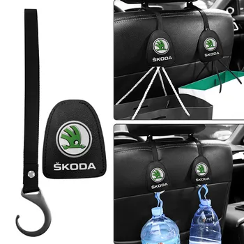 

Car Seat Headrest Hanger for Skodas Logo Rapid Yeti GreenLine Octavia Comic Kodiak GT A5 A7 Fabia Superb Auto Seat Accessories