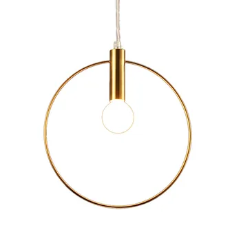 

Pendant Lights Vintage Gold Pendant Lamp Single Ring Lobby Dining Room Lighting E14 Arts Decorative Antique Simple Hanging Lamp