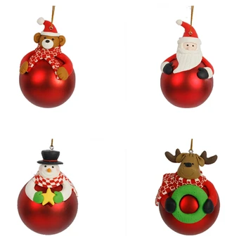 

Christmas Tree 3D Decor Balls Santa Claus Elk Party Hanging Ornament Bauble Drop Pendant Xmas Home Gift Decorations