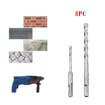 

Drillforce Masonry Bit Hammer Drill Bits Set Of 8 SDS Plus Rock Concrete Carbide