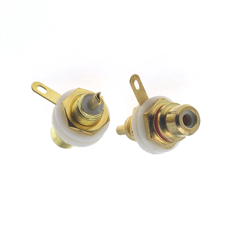 

6/12pcs Red Black Gold Plated RCA 3.5mm Female Jack Socket AV Connector Panel Mount Chassis Audio Socket Solderless Electric DIY