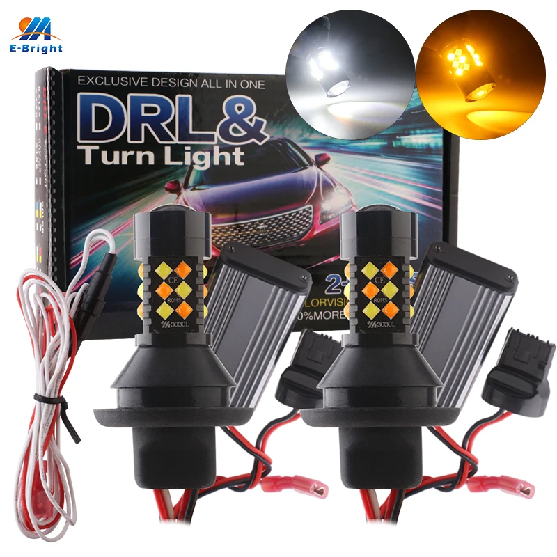 1Set LED Canbus 3030 1156 P21W BA15S PY21W BAU15S 3156 7440 W21W T20 Car DRL Turn Signal Lights Error Free Switchback Dual Color |