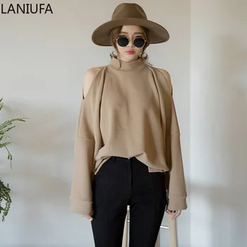 

Autumn Winter Pullovers Top Women O-Neck Hoodies Female Loose Pullover Casual Solid Sweatshirts Women Sweatshirts mujer Y935