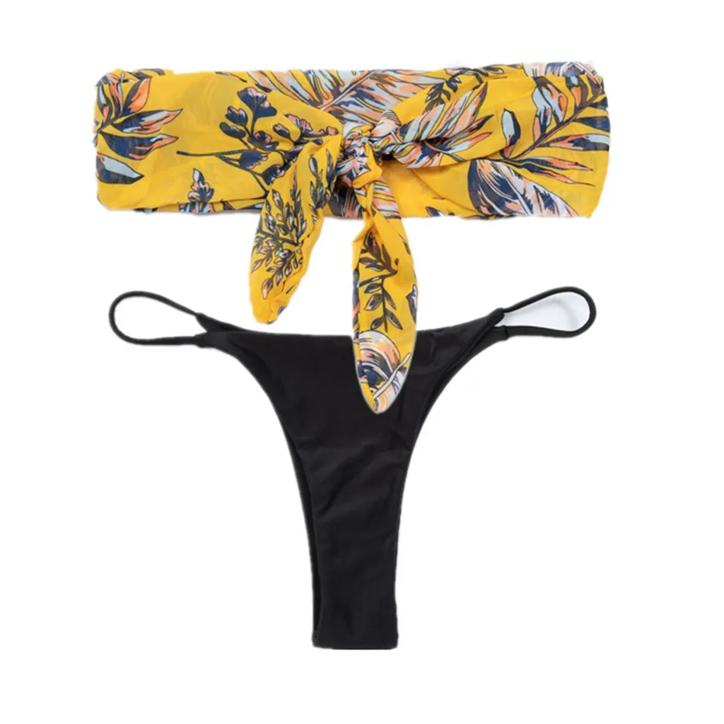 JAYCOSIN 2020 New Sexy girls Bikini Push-up Print Swimwear Women Push-up Bra Bikini Set Swimsuit Beach Bathing Swimwear 13#10 