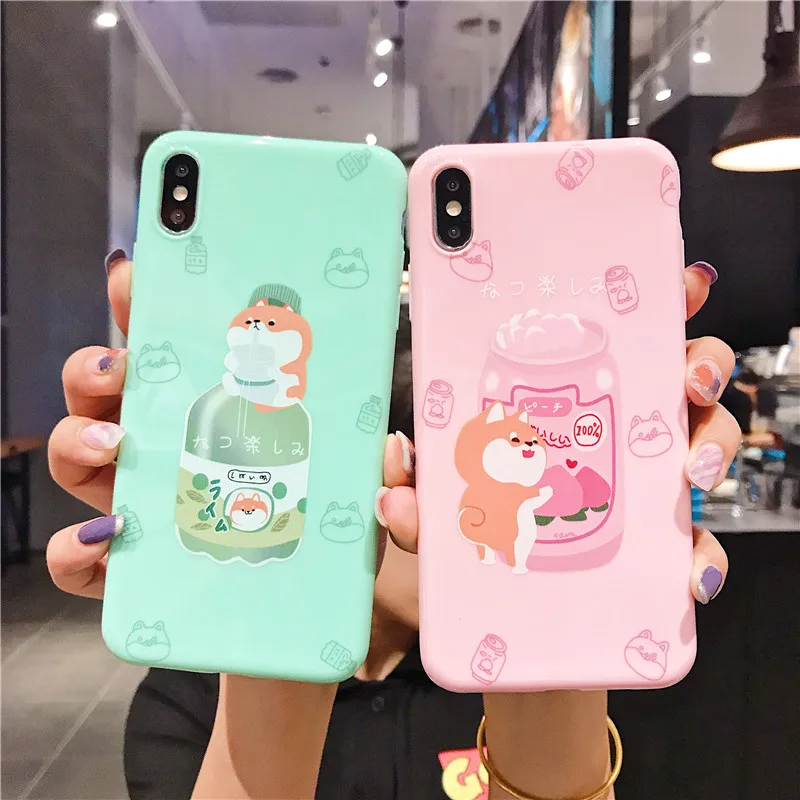

HYSOWENDLY Japanese Cute Corgi Dog Liquid Soft tpu Case For iPhone X XR XS Max 6 6 Plus 6s 7 8Plus Protective Mobile Accessories