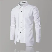 Корейская мужская белая рубашка, осенняя мужская рубашка на пуговицах, приталенная Мужская Повседневная рубашка с длинными рукавами, уличная мужская одежда