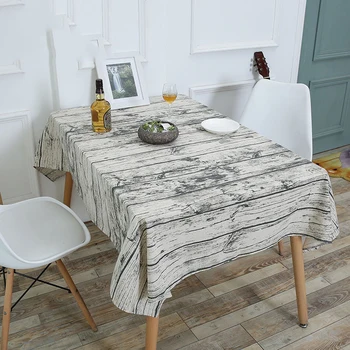 

Cross-Border Exclusively for the Nordic Household Tablecloth Vintage Wood Cotton Tablecloth Imitation Bark Printing