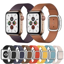 Strap For Apple Watch 5 4 band 44mm 40mm iwatch band 42mm 38mm Modern Buckle Genuine Leather bracelet belt watchband Accessories