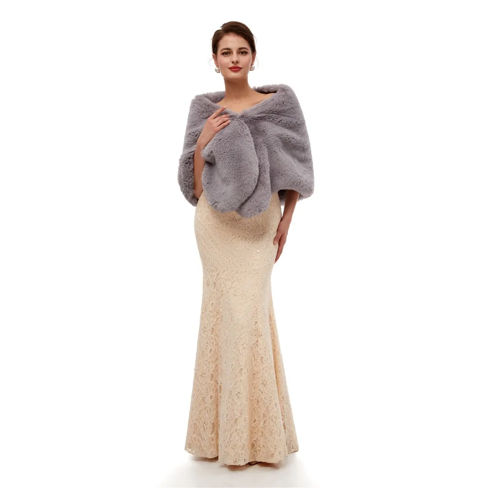 H& S BRIDAL черная зимняя теплая шаль из искусственного меха бордового цвета, 15 цветов, меховая накидка, накидка для свадьбы, вечеринки