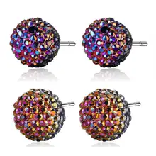 10 шт./лот 6-8 мм сверкающие полимерные шарики серьги-гвоздики Классические женские ювелирные изделия трендовые серьги-гвоздики для женщин