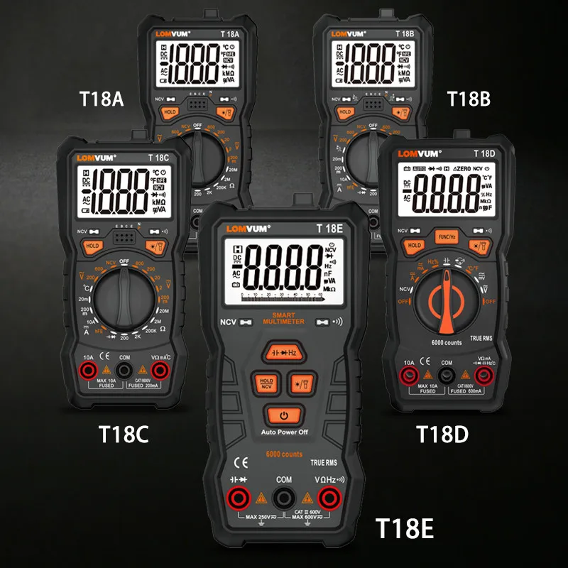 LOMVUM NCV цифровой мультиметр тестер 6000 отсчетов Автоматический диапазон AC/DC измеритель напряжения вспышка светильник измеритель емкости мультиметры