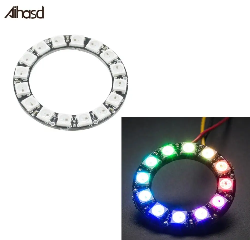 Integrated Drivers For Arduino 2PCS RGB LED Ring 16Bit WS2812 5050 RGB LED 