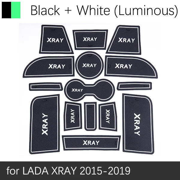 White Противоскользящий резиновый подстаканник для Лада XRAY Коврик для двери салонные аксессуары наклейки для автомобиля - Название цвета: White