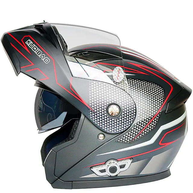 Men Women Bluetooth Motorcycle Helmet Flip Up Waterproof Longer Endurance Double Scratch Proof Anti Fog Visors K5