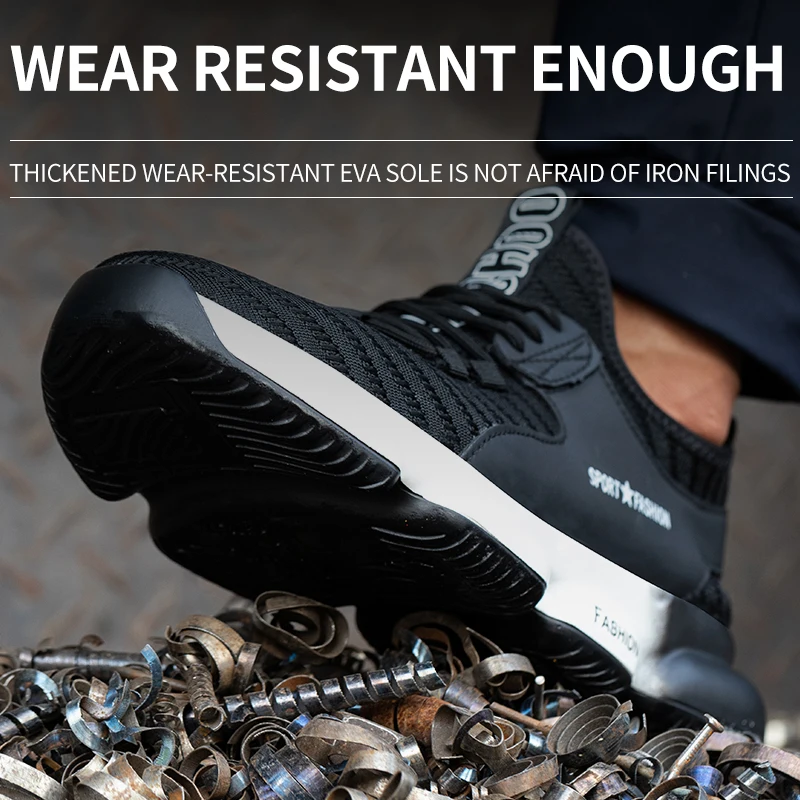 Work  Safety Shoes Steel Toe Protective Men Boots Construction Sneakers Puncture Safety Boots AntiSmashing Zapatos De Hombre