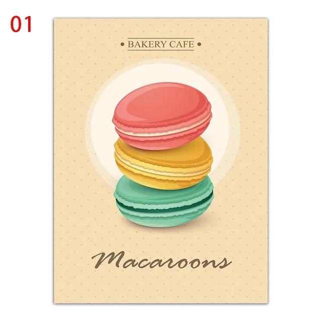 Cartoon Macaron Bakery Cake Poster Nordic Minimalist Canvas Painting Wall Art Pictures For Kitchen Bakery Shop Cafe Home Decor Painting Calligraphy Aliexpress