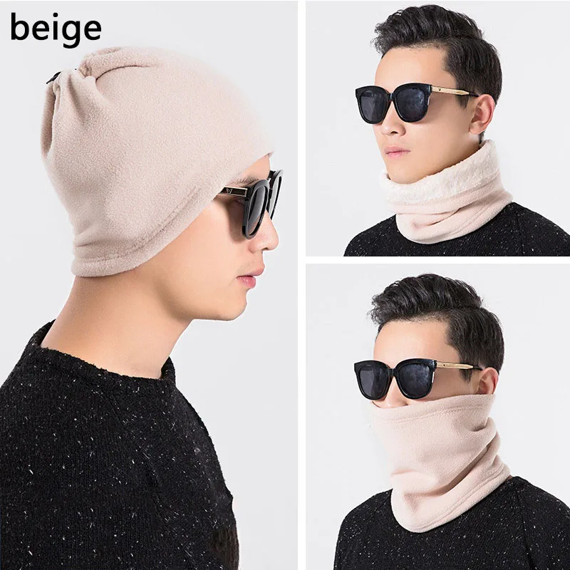 Q Fleece Unisex Neckerchief Solid Color Windproof Multifunction Thickened Bib Scarf Neck Warmer Ring head wraps for men