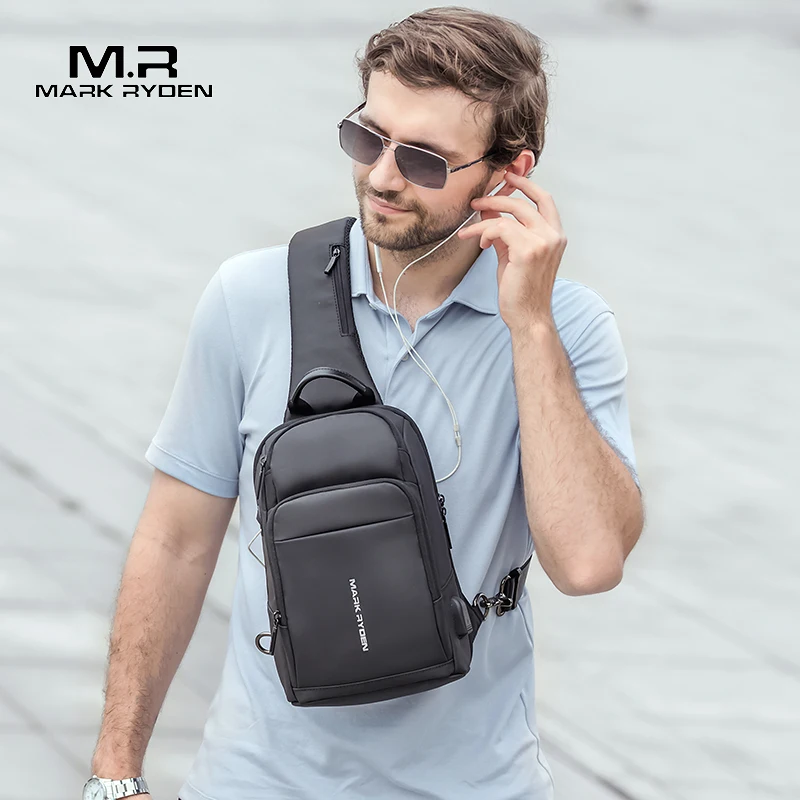 Mark Ryden New Anti-thief Sling Bag Waterproof Men Crossbody Bag Fit 9.7 inch Ipad Fashion Shoulder Bag