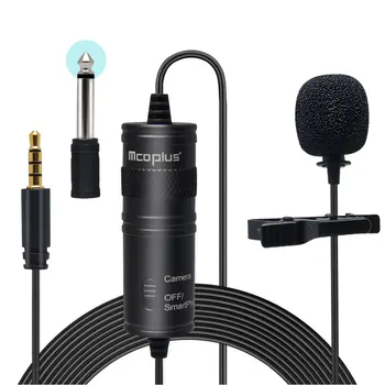 

Mcoplus MCO-LVD600 Lapel Lavalier Microphone Interview Reception Vlog Live MIC Recording Compatible with Phone Camera Computer
