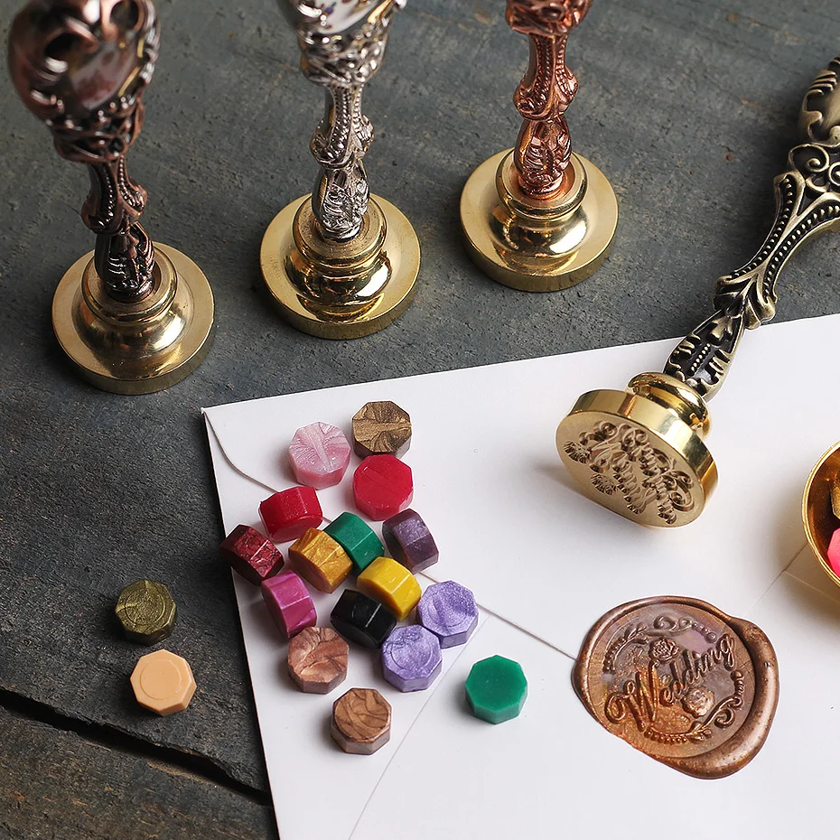 Retro Antique Paint Seal Metal Wax Stamp Scrapbooking Stamps HEAD Wedding Decorative Invitation Plant flowers Lacquer seal | Дом и сад