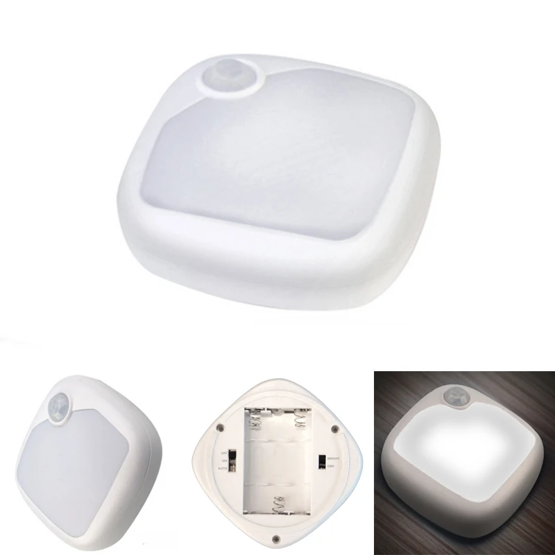 PIR Motion Sensor Night Light Wireless Detector Wall Lamp Auto On/Off Battery Power for Kitchen Bedroom Closet Stairs Light