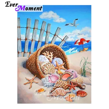 

Ever Moment Diamond Painting Art Scenery Beach Shell Mosaic Embroidery Full Square Drills 5D DIY Handicrafts Decoration 4Y1183
