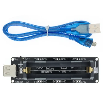 

ESP32 ESP32S For Wemos For Raspberry Pi 18650 Battery Charge Shield Board V3 Micro USB Port Type-A USB 0.5A For Arduino Charge