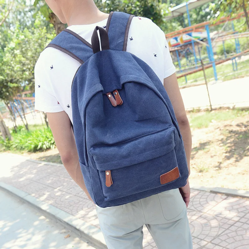

2018 New Style Fabric Men Backpack Retro Canvas Laptop Bag Large Capacity Men Casual Backpack