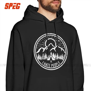 

I Hate People Camping Lovers Hoodies Men Vintage Hooded Tops Mountain Climbing Hiking Hiker Autism Cotton Hooded Sweatshirts