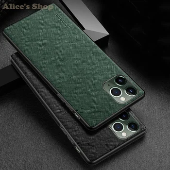 

Fashion Cross Genuine Leather & Silicone Back Case For Apple iPhone 11/ Pro/ Max Luxury Case Ultra Thin Shockproof Cover Cases