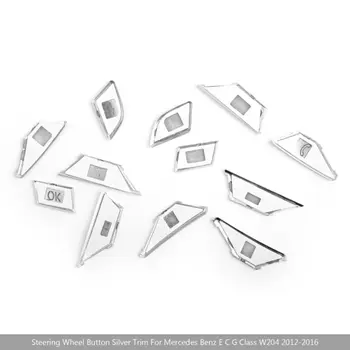 

Trim Steering Wheel Buttons Silver For Mercedes-Benz E C G-Class 2012-2016 Replacement Accessories