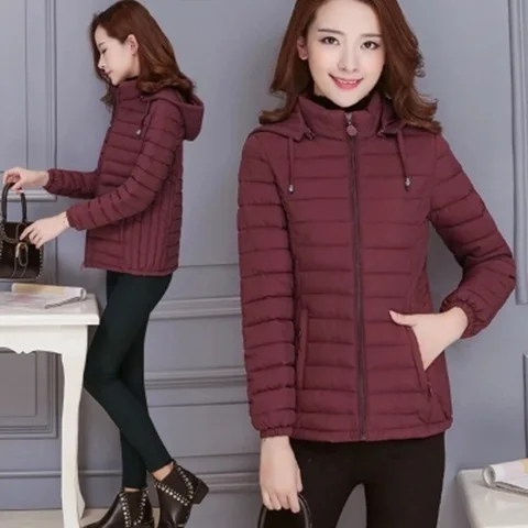Off Season New Style Thin Cotton-padded Clothes Women's Winter Short Middle-aged Women Dress 30-40-50-Year-Old Cotton Coat Women