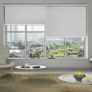 

Waterproof Blinds Blackout Roller Shades,Thermal Insulated and Room Darkening Shade Blind for Window Indoor Use Light Grey