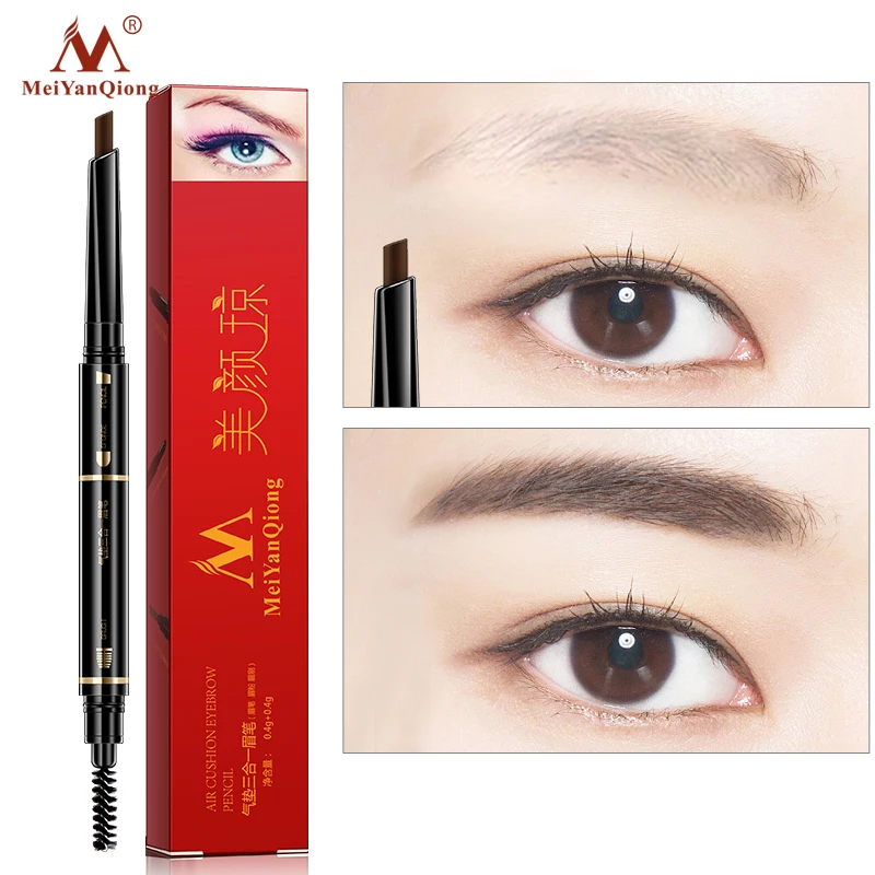MeiYanQiong 3 Colors Waterproof Eyebrow Pencil Air Cushion Triad Long Lasting Natural Effect Easy To Draw Makeup | Красота и здоровье