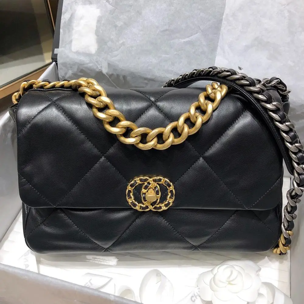 

2019 Newest Luxury Brand Shoulder Bag For Women CF 2.55cm Lambskin Leather Quality Designer Handbags Black Crossbody Chains Bags