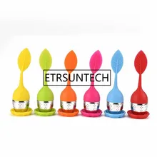 100 шт ситечко для чая из нержавеющей стали, силиконовый чай для заварки, милый термос, чайная ложка, сито аксессуары