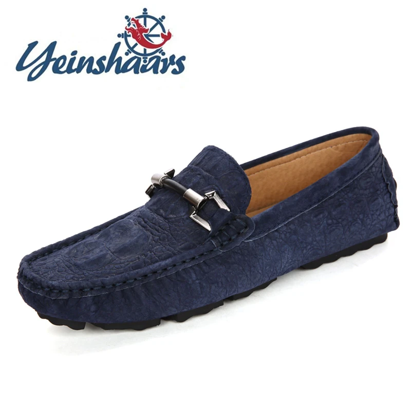 Loafers Driving Shoes Vintage Flats Elegantes Comfortable Male Fashion Slip-On Men Crocodile-Pattern