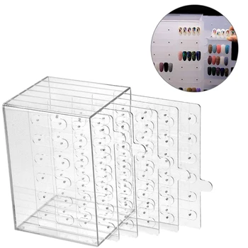

Acrylic Nail Art Kit Display Stand Rack, False Nail Tips Show Panel, Dust-Proof,Nail Art Decoration Salon Manicure Tools,Clear(N