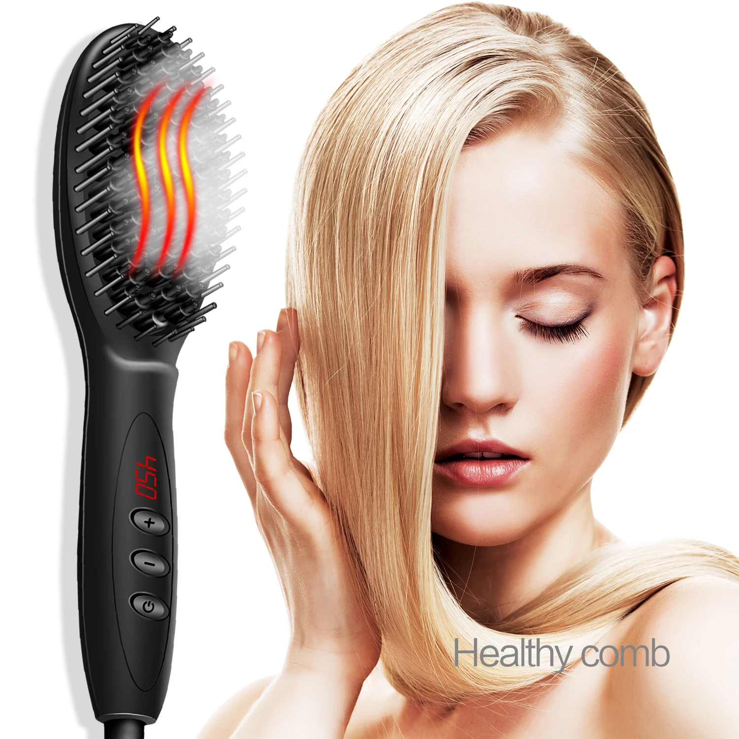 

Fast Heating 250F-450F Hair Straightener Comb Straightening Brush Anti-Scalding Beard Hair Straightener Styling Beauty Hot Comb