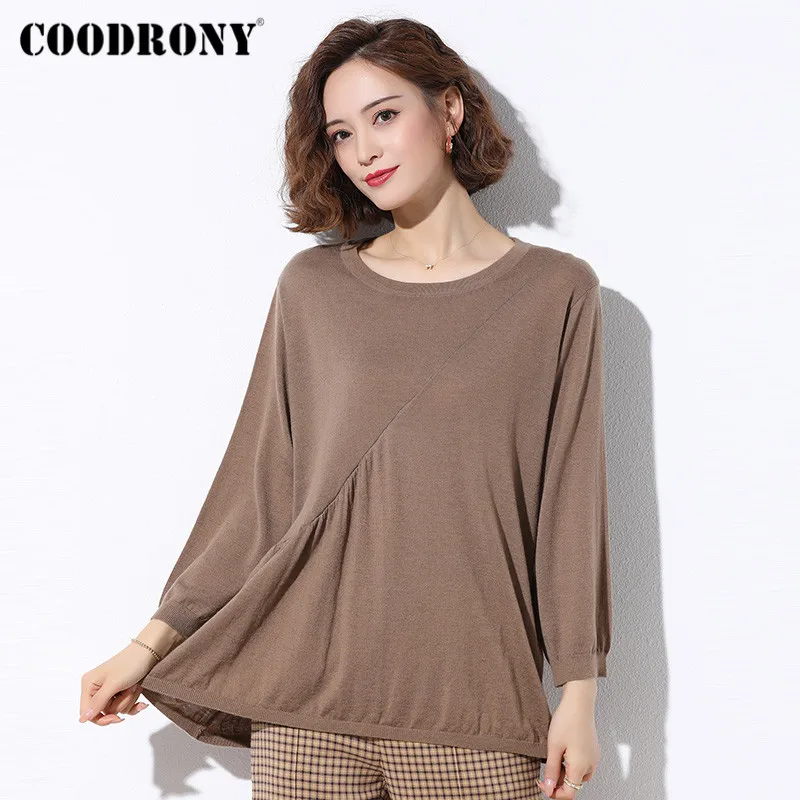 COODRONY Brand Autumn Winter 2020 Elegant Style Pullover Sweaters Women Casual Knitwear Soft Loose Jumpers Female W1072