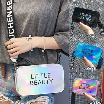 

Female Crossbody Bags For Women 2020 High Quality Letter Laser Small Square Shoulder Messenger Ins Wild Pvc Jelly Bag