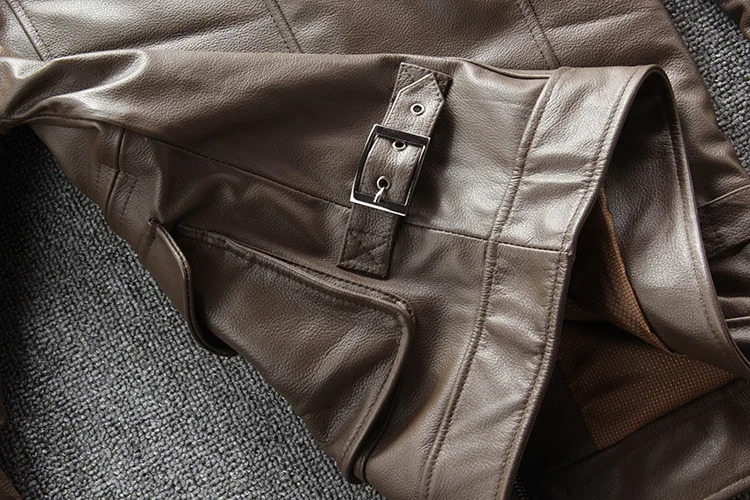 Черная мужская куртка из натуральной телячьей кожи размера плюс XXXL Homme Толстая воловья кожа зимняя русская приталенная мужская повседневная кожаная куртка