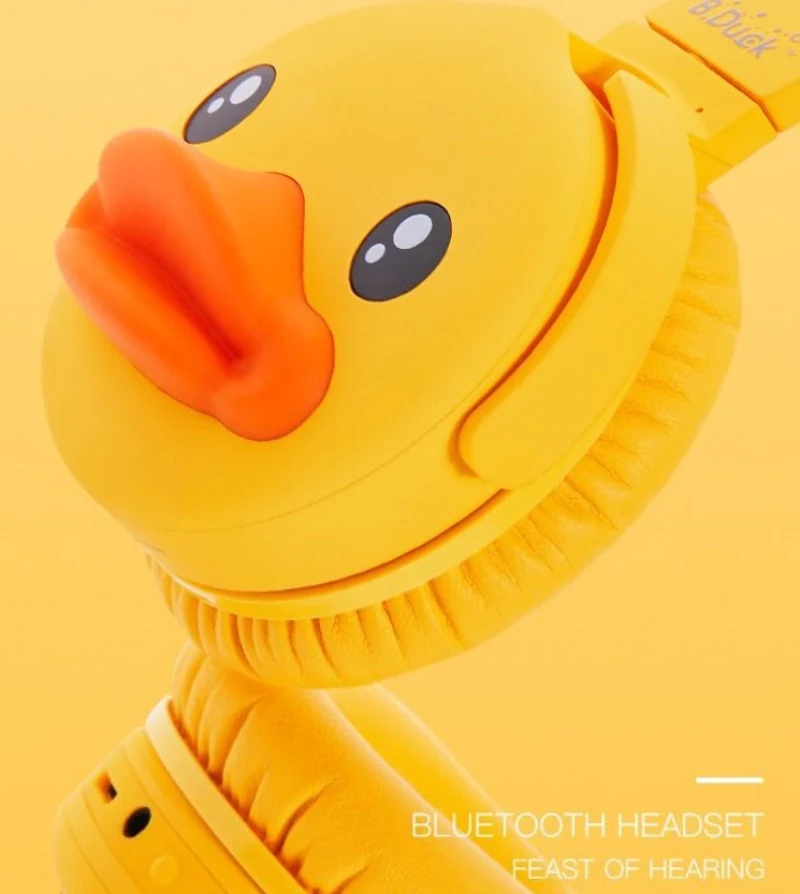 Новинка B. Duck настоящая Беспроводная Bluetooth 5,0 гарнитура желтая мультяшная утка над ухом Стерео шумоподавление музыкальные игровые наушники