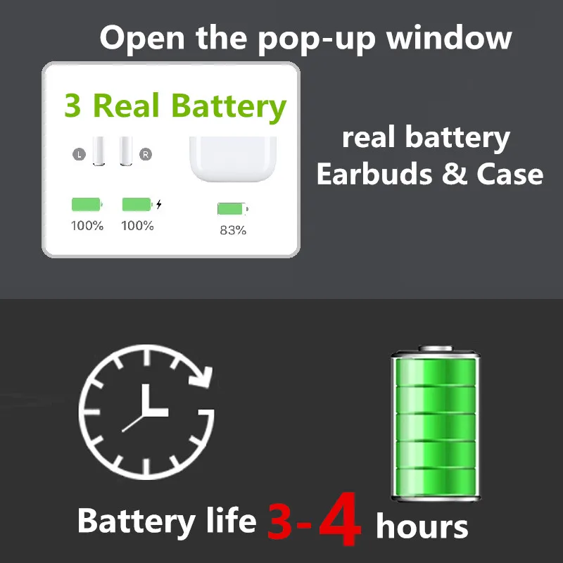 I200 TWS Bluetooth наушники 1:1 Aire 2 гарнитура Pop Up Qi Беспроводная зарядка бинауральные объемные наушники беспроводные наушники