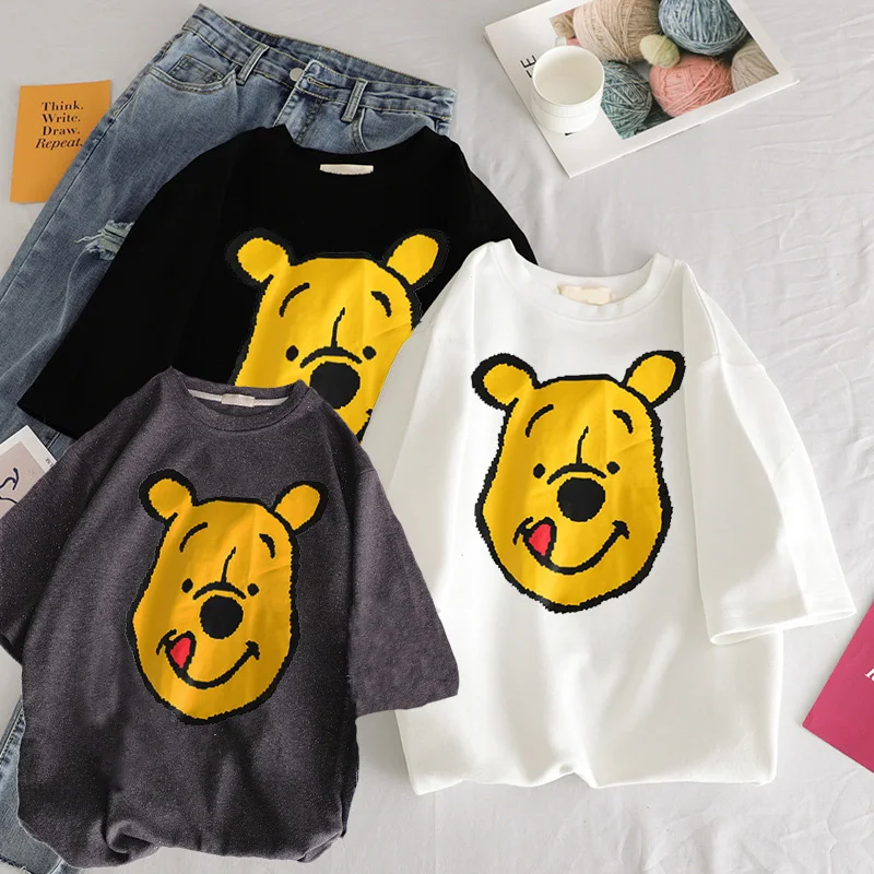 Женские повседневные футболки Ulzzang уличная одежда kawaii футболка с мультяшным