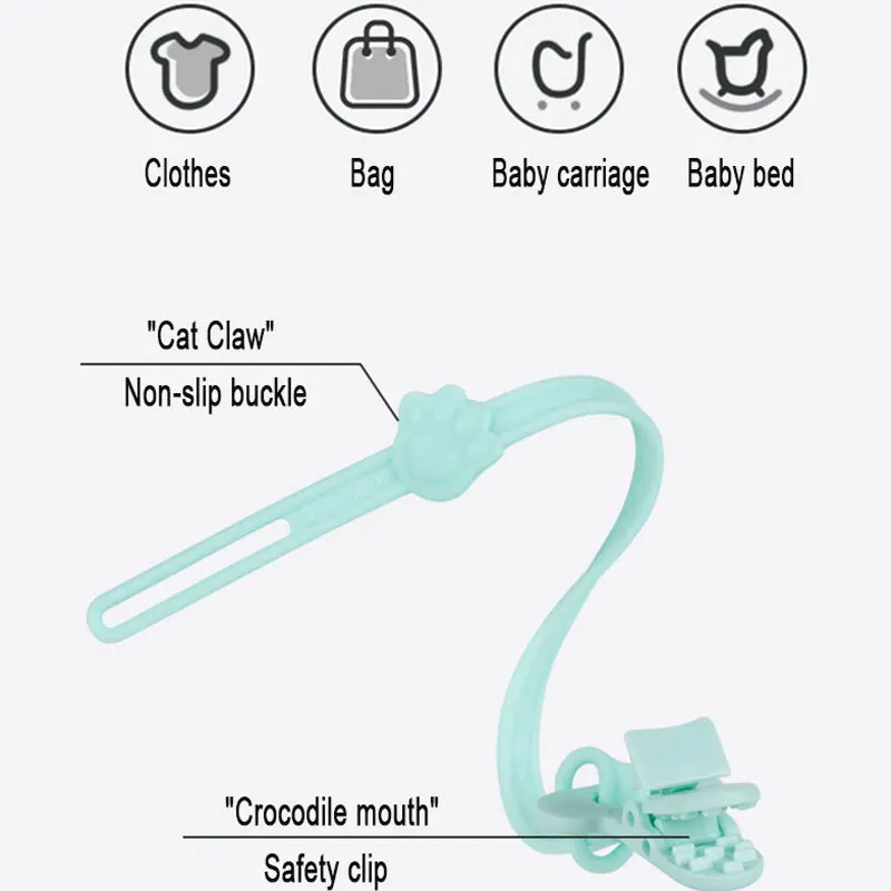 Baby Pacifier Clips Chain BPA Free Food Grade Siicone Teether Cartoon DIY Pacifier Holder For Kids Boy And Girls Gift Let's Make