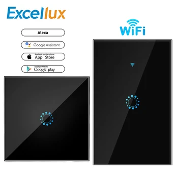 

Wireless Wifi Smart Light Switch Touch Pannel Voice Control Wall Switch US/EU Standard Work with Alexa Google Home 1/2/3 Gang